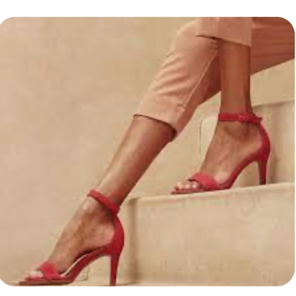 Naturalizer Kinsley Heeled Sandals in Tuscan Yellow Suede - Picture 8 of 10